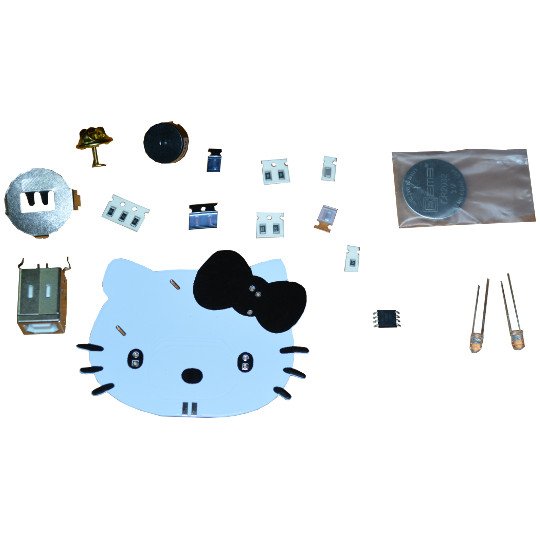 TuxCon Kitty badge soldering kit